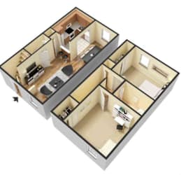 Floor Plan 2 bed 1.5 bath 925 sq. ft.