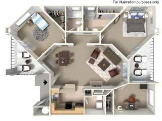 Floor Plan TWO BEDROOM WITH DEN LARGE