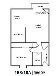 Floor Plan 1BD 1BA