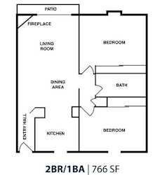 Floor Plan 2BD 1BA