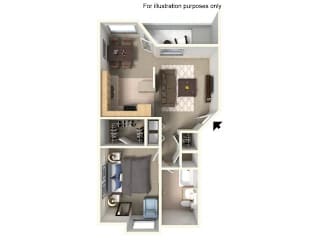 Floor Plan 1x1b -720