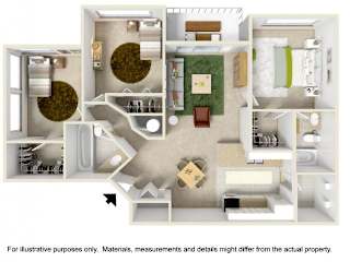 Floor Plan Courtyard - Three Bedroom
