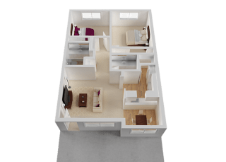 Two Bedroom Floor Plan Two Bedroom Floor Plan at Normandy Park, Santa Clara, California