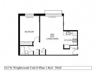 The Wrightwood Layout D One Bedroom Floor Plan