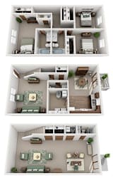 Floor Plan 3 Bedroom 3.5 Bath with Basement