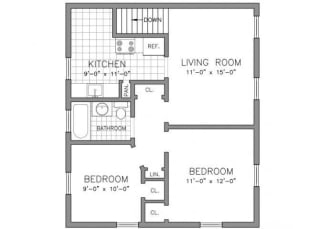 Floor Plan TWO BEDROOM RESIDENCE