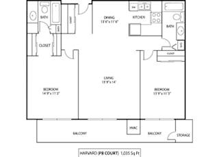 Floor Plan 1 Bedroom - A