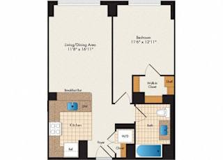 Greenway 1 Bed 1 Bath | 711 Sq. Ft. at 15 Bank Apartments, New York, 10606