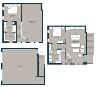 2 bedroom townhome floorplan with 1196 square feet 2 bedroom townhome floorplan with 1196 square feet at McKinney Village, McKinney, TX, 75069