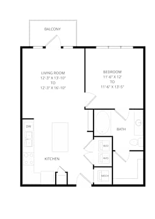 a floor plan of a bedroom apartment