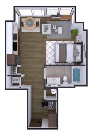 Studio 1 bath P at Artline Apartments, Washington, Washington-DC