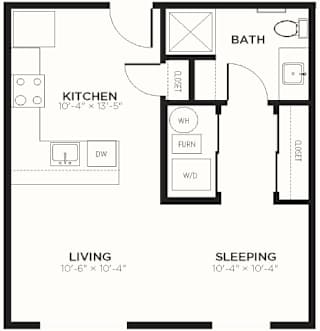 S1 Floor Plan at The MK, Indianapolis, IN