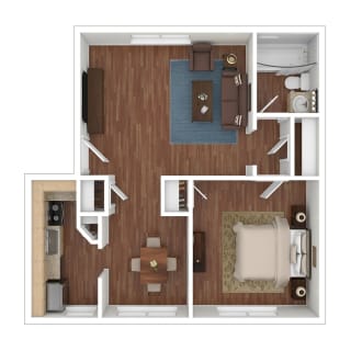 Oak Ridge Apartments Floor Plan Style 3 1/2