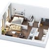 Floor Plan 1 Beds _Affordable