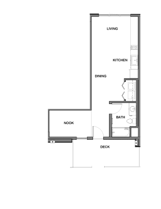 studio with nook floorplan