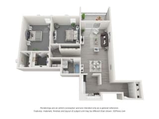 Floor Plan 2 Bedrooms 1.5 Bathrooms