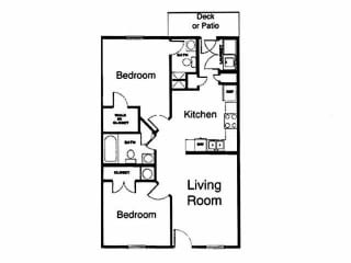Two Bedroom Floor Plan at Destination at Union, North Carolina