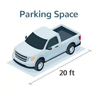 A graphic showing a truck with a 20 ft measurement.