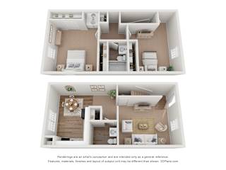 The York Floor Plan at Hyde Park Townhomes, PRG Real Estate Management, Chester, VA, 23831