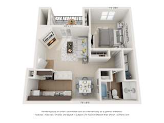 Dogwood 1Bed_1Bath at River Oak Apartments, PRG Real Estate, Louisville, KY, 40206