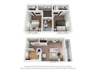 2 bed 1 bath at Staples Mill Townhomes Apartments, Virginia, 23228