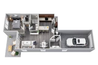 1st Floor, 1 Car Garage, 1 Bedroom, Private Patio