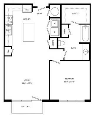 a floor plan of a house with a bedroom and a living room