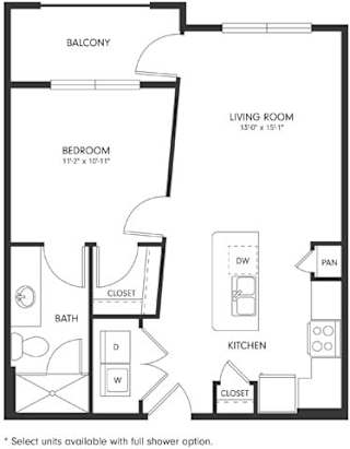 One-Bedroom Floor Plan A1 | Axis Hamilton Apartments
