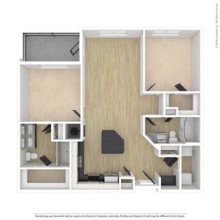 a floor plan of a two bedroom apartment
