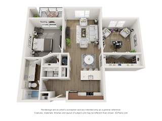 the outlook floor plan  1 bedroom 395 sq ft