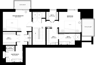 Mahogany townhome upper level floor plan at The Rowan luxury residences in Eagan MN 55122