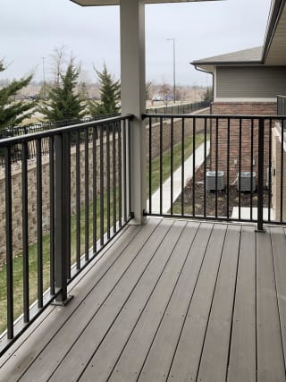 Large balcony at the villas at mahoney park