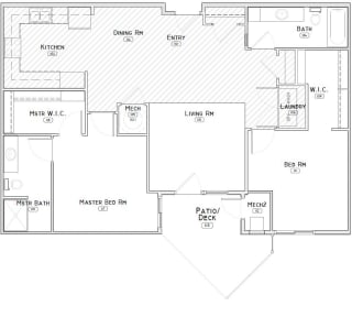 Metz two bedroom apartment floor plan
