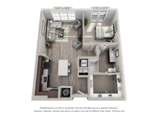 bedroom floor plan at the approach at summit park apartments in fort worth, tx