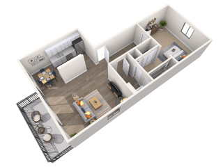 Floorplan, 1bed, 1bath, 780 sq. ft. Pelican 1