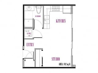 Studio, 1 ba, 382-383 sq. ft. Back Peak