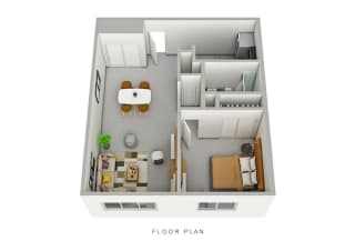 1 bedroom 1 bath floor plan A at Stonecrest Apartments, Columbus, 43213