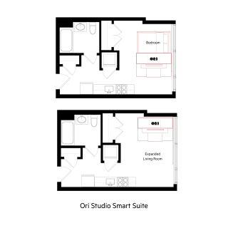 Floor Plan West Half Studio Smart Suite | S01f