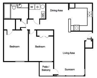 Webb Bridge Crossing Apartments in Alpharetta Georgia photo of two bedroom floorplan