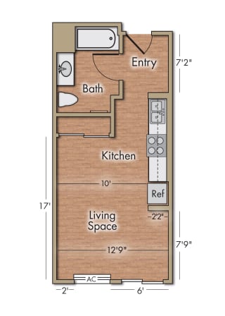Virginia Street Studios floor plan with dimensions