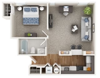 a floor plan of a 1 bedroom apartment at the crossings at white marsh