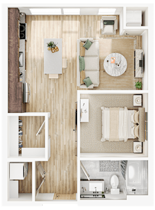 1 bed 1 bath C Floorplan at The Mera, St Louis Park, MN, Minnesota