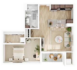 1 bed 1 bath K Floorplan at The Mera, St Louis Park, 55426