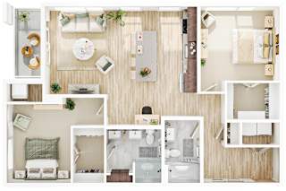 2 bed 2 bath C Floorplan at The Mera, St Louis Park, MN