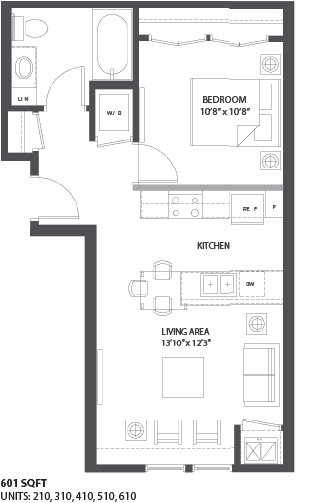 Floorplan D at The Palmer, Minneapolis, Minnesota