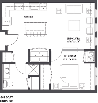 Floorplan E1 at The Palmer, Minneapolis
