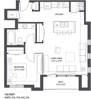 Floorplan J at The Palmer, Minneapolis, Minnesota