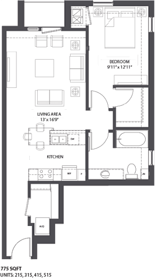 Floorplan K at The Palmer, Minnesota, 55401