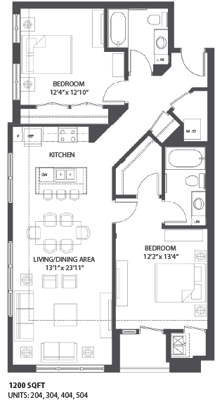 Floorplan M at The Palmer, Minneapolis, Minnesota