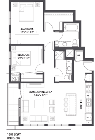 Floorplan O at The Palmer, Minneapolis